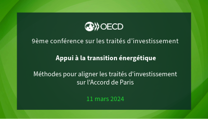 9ème conférence de l’OCDE sur les traités d’investissement 